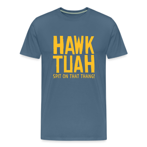 Männer Premium T-Shirt - Hawk Tuah - Blaugrau