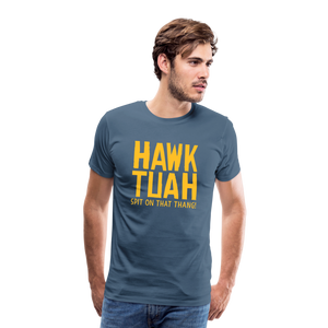 Männer Premium T-Shirt - Hawk Tuah - Blaugrau